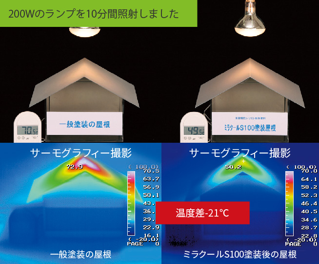 200Wのランプを10分間照射しました